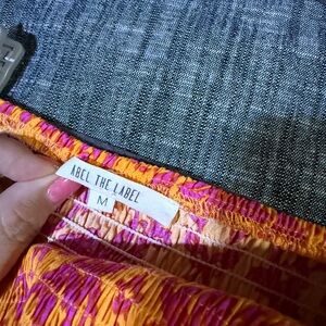 Abel The Label Orange & Pink Maxi Dress